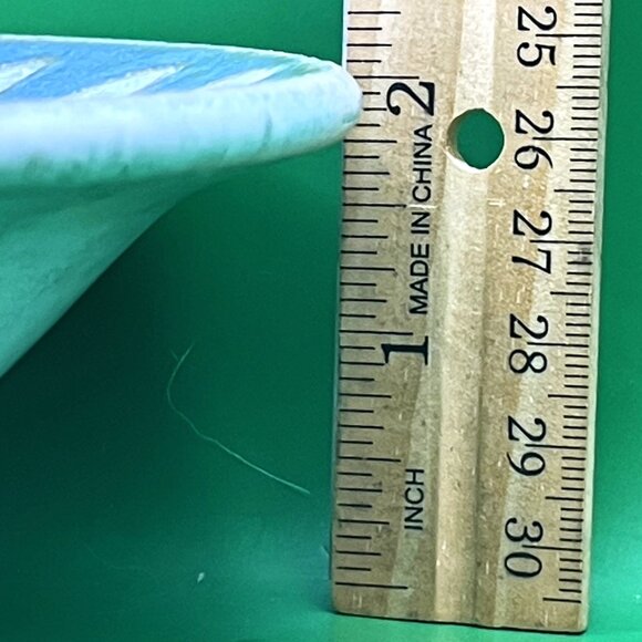 Handmade Signed Studio Pottery Candle Dish 6" Vine & Leaf 2000 Rustic Farmhouse - Picture 4 of 12